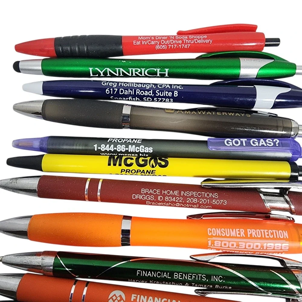 Lot of 60+ Assorted Promotional Pens Commerical‎ Bank, church, auto, cruise